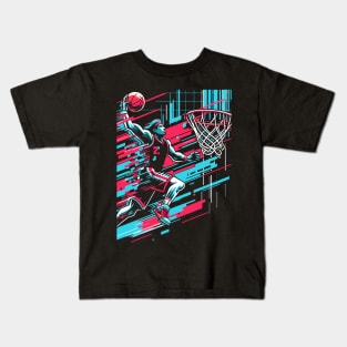 Glitch Ballin': 8-Bit Baller Vibes for the Digital Dribbler Kids T-Shirt